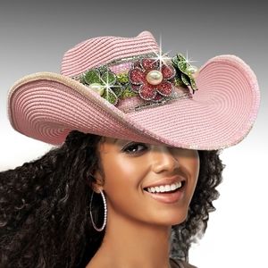 The Cowgirl in a Fabulous Red Blinged Out Western Cowboy Hat